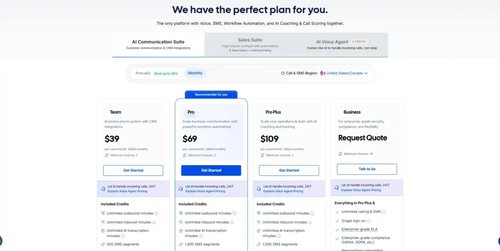 Justcall pricing