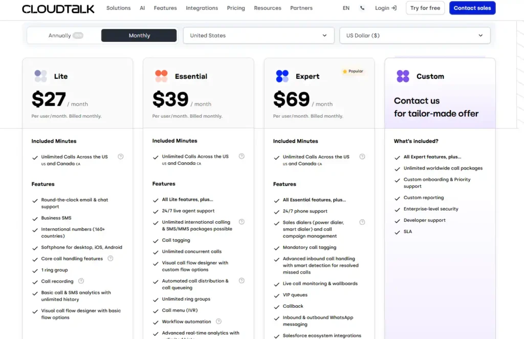 cloudtalk pricing