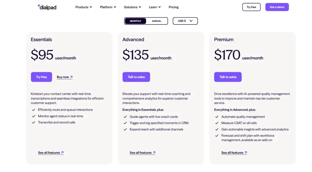dialpad pricing