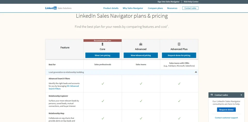 linkedin sales navigator pricing