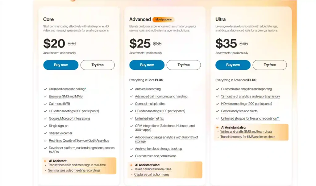 ringcentral pricing