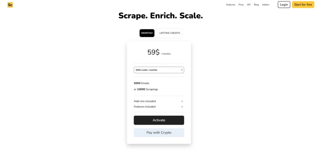 scrupp linkedin scraping pricing