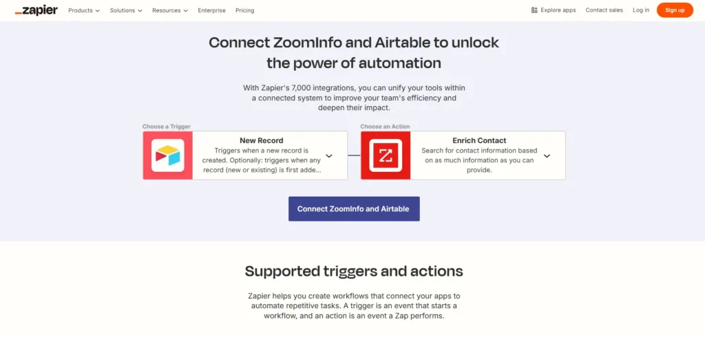 zoominfo plus airtable