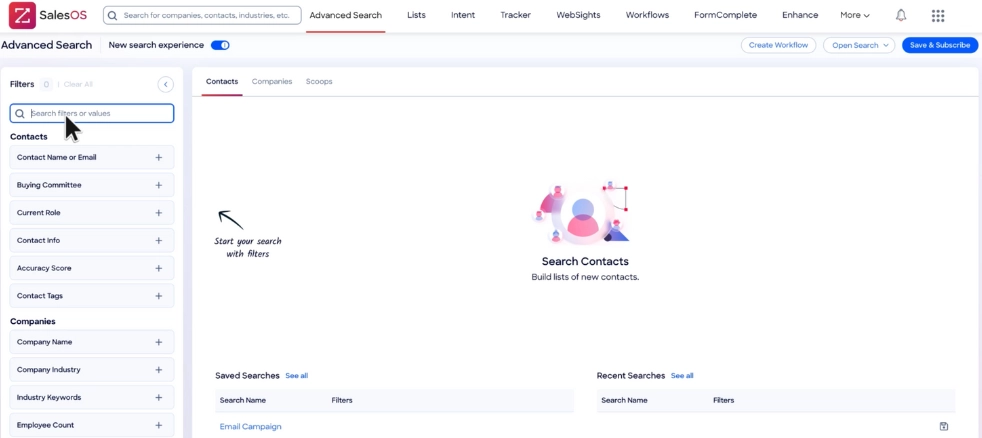zoominfo dashboard