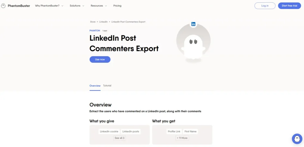 phatom buster Linkedin post scrape