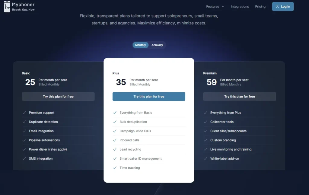 myphoner pricing