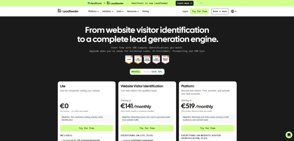 leadfeeder aka dealfront